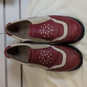 Sandbaggers Madison Golf Slip-On Shoe Red/White Size 10 EUC